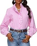Facile à porter pour de nombreuses tenues : cette chemise à carreaux pour femme combine mode et praticité avec des manches longues et un devant boutonné lisse. Se marie facilement avec des jeans, des pantalons, des jupes ou des bottes pour des tenues polyvalentes, et fonctionne également bien avec des vestes pour s'adapter à différentes saisons