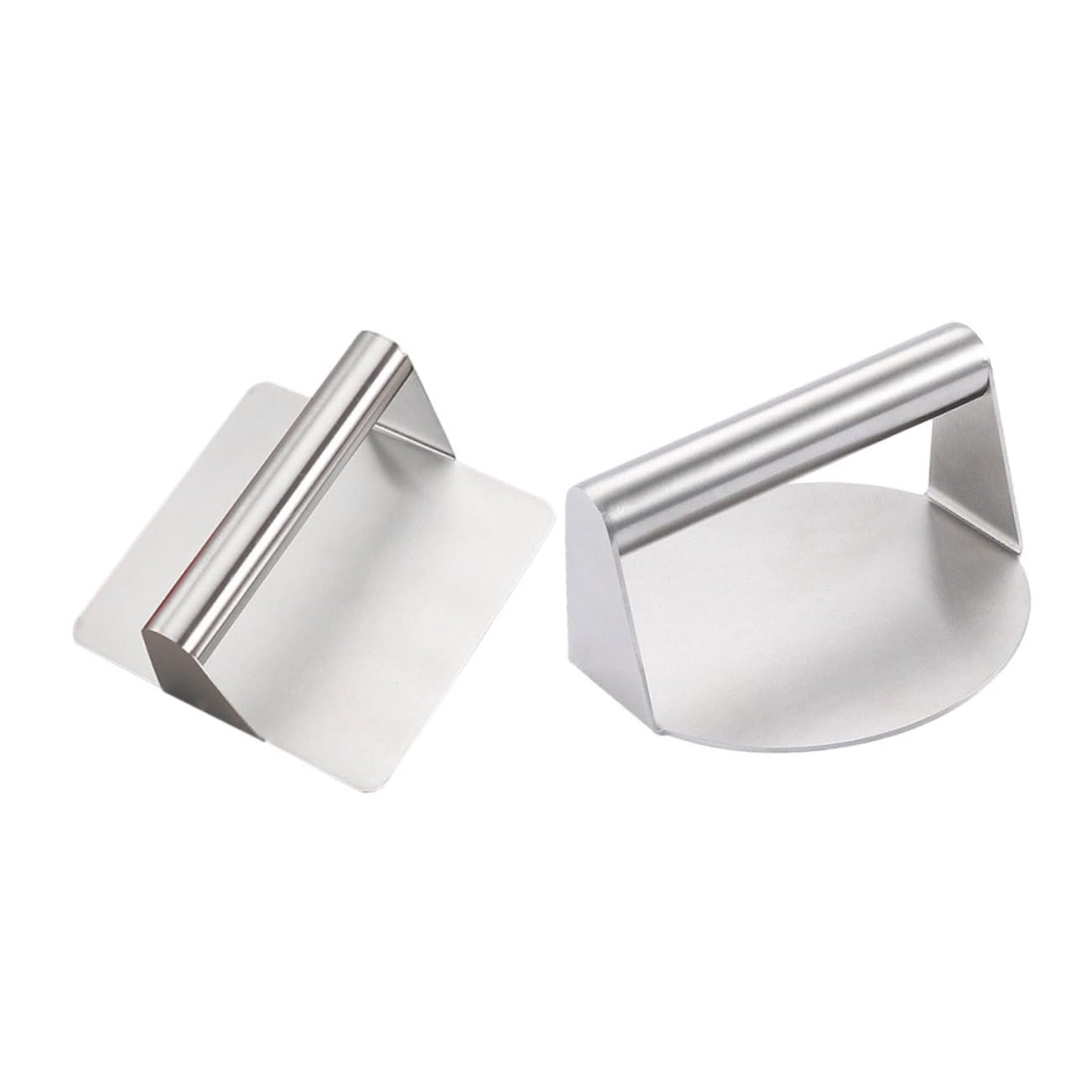 Cabilock 2pcs Stainless Steel Burger Press Meat Press for Grilling Ground Beef and Steak Ergonomic Design for Easy Use Non Stick Surface