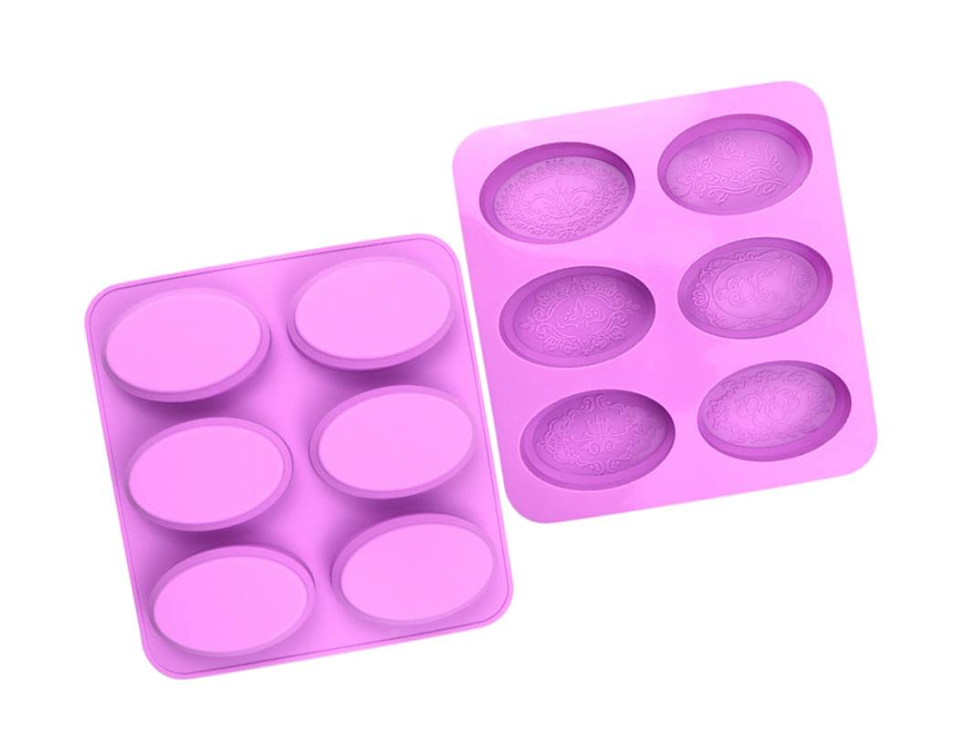 First Try Soap Molds Thick Mold 6 - Cavity Oval Silicone Mold for Soap Making with Unique Patterns, 160 Grm Silicone Soap Baking Mold for Homemade Soap Pudding Muffin Cake Loaf Brownie Cornbread, etc - 1 Pcs-image-44