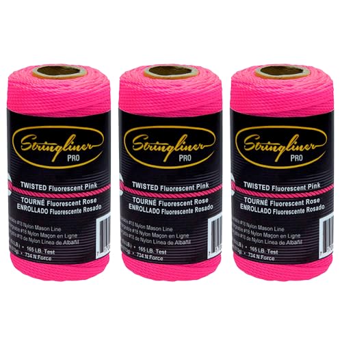 35109 Mason’s Line Replacement Rolls – Rollo de reemplazo para construcción de 1/4 lb. #18, Twisted FL Pink, 270' (Paquete 3) miniatura 1