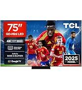TCL 75Q7C Televisor 75 Pulgadas QD-Mini LED 4K Smart TV, 3000 nits HDR Premium, Bang & Olufsen, G...