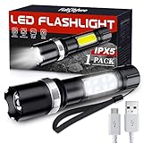 Flashlights High Lumens Rechargeable, LED Flashlight with Bright 𝐂𝐎𝐁 𝐒𝐢𝐝𝐞𝐥𝐢𝐠𝐡𝐭, Bright Tactical Smal