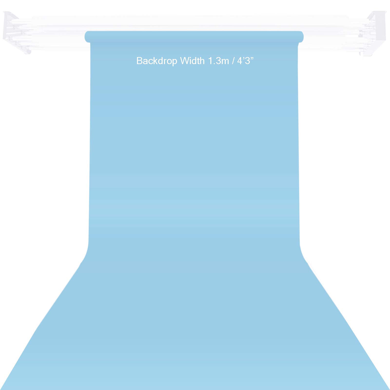 BOLLUMA 1.35x10m Seamless Paper Background Sky Blue, 60, Background