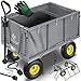 Produktbild KESSER® Bollerwagen 550kg belastbar Gartenwagen Transportwagen Gartenkarre herausnehmbare Plane Gerätewagen Handwagen vielseitig einsetzbar inkl. Handschuhe Grau