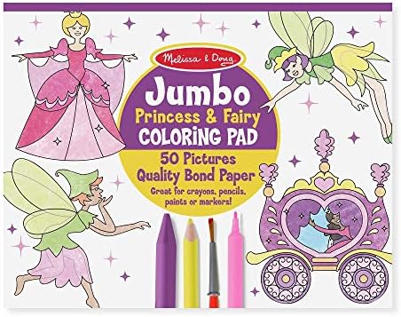 Melissa & Doug Jumbo 50-Page Kids' Coloring Pad Activity Book - Princess and Fairy