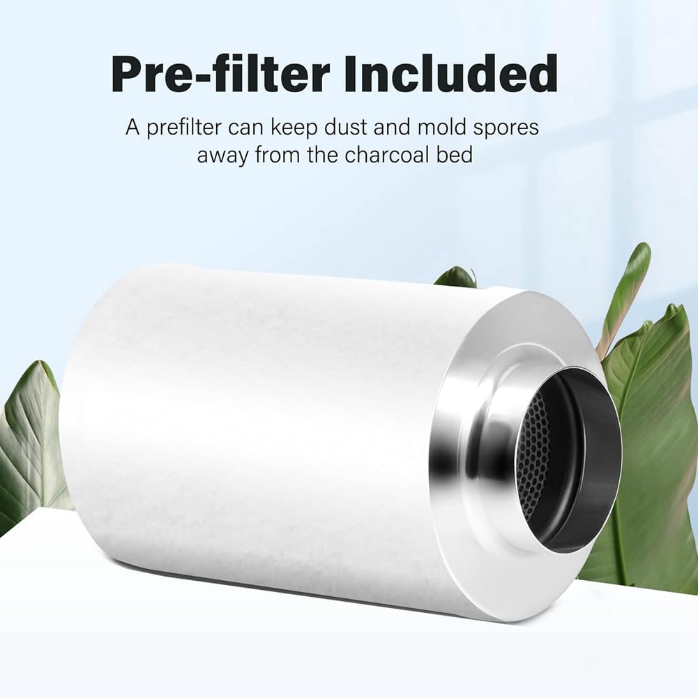 Filtro de Carbón de Aire de 4 Pulgadas, Purificador de Aire de Carbón, Kits de Tienda de Cultivo, Ventilación con Control de Olores
