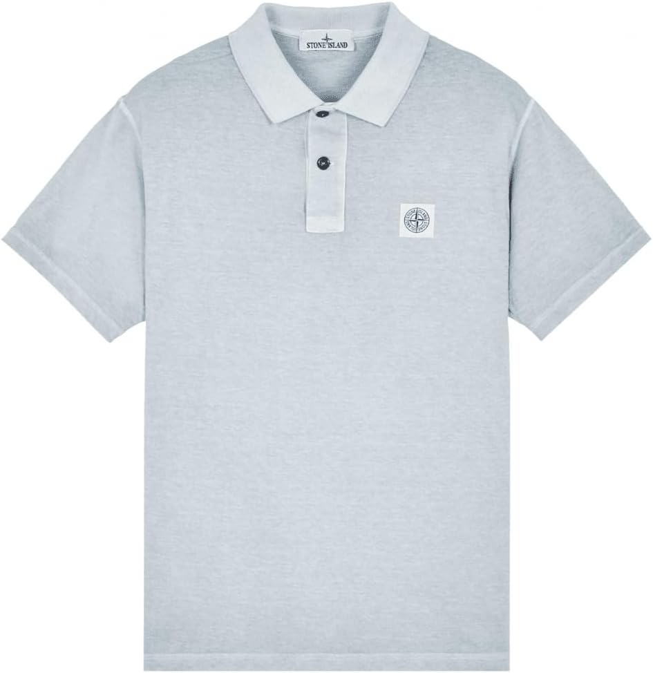 Stone Island Regular Fit 'Fissato' Treatment Sky Blue Polo Shirt XL