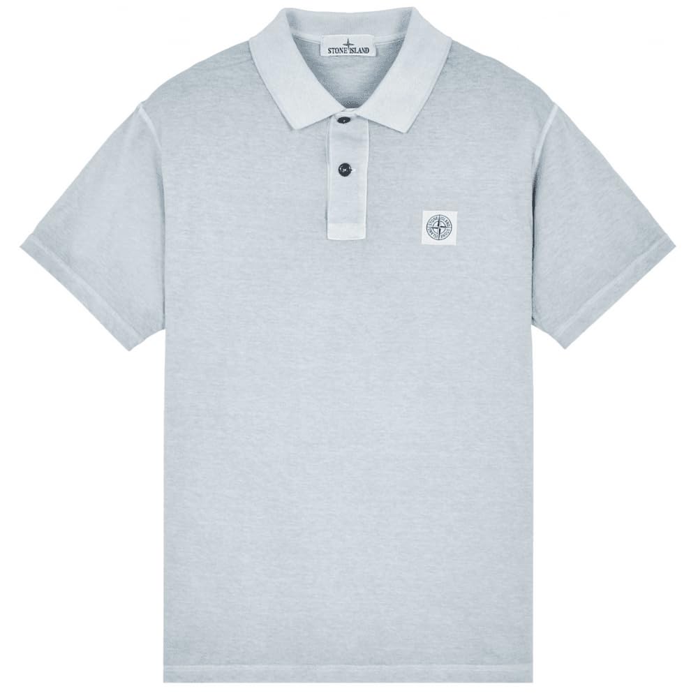 Stone Island Regular Fit 'Fissato' Treatment Sky Blue Polo Shirt XL