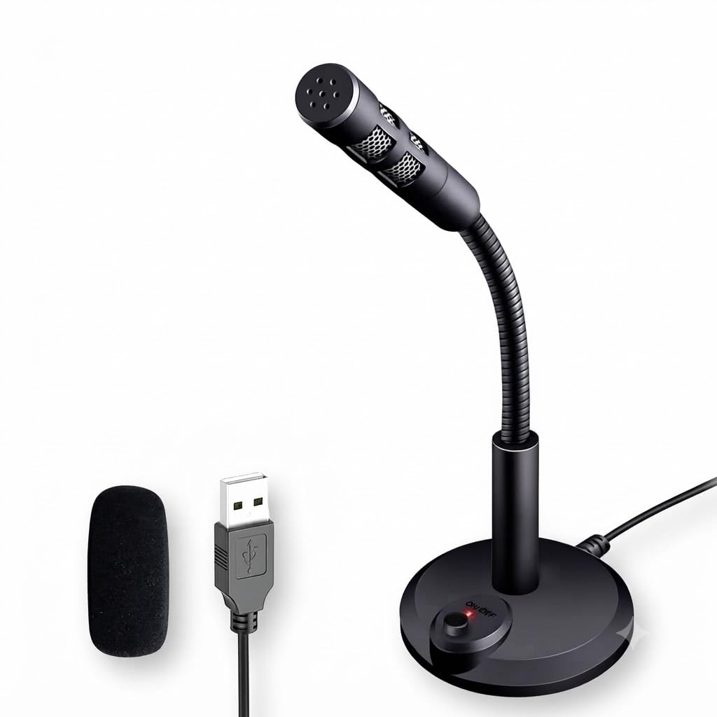 Drumstone USB Desktop Microphone - Plug and Play Wired Gooseneck Mic for PC and Laptop, Clear Audio for Streaming, Podcasting, Gaming, Zoom Meetings, and Online Classes-image-9