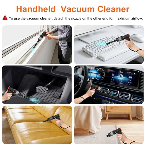Compressed air Duster & Small Vacuum,150000RPM 3in1 Computer Vacuum Cleaner - image 3
