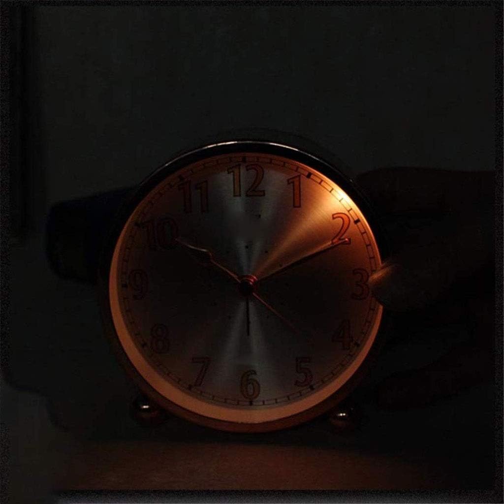 Alarm Clock. Circular Silent Analog, No Ticking, with Night Light, Battery-Powered image 4