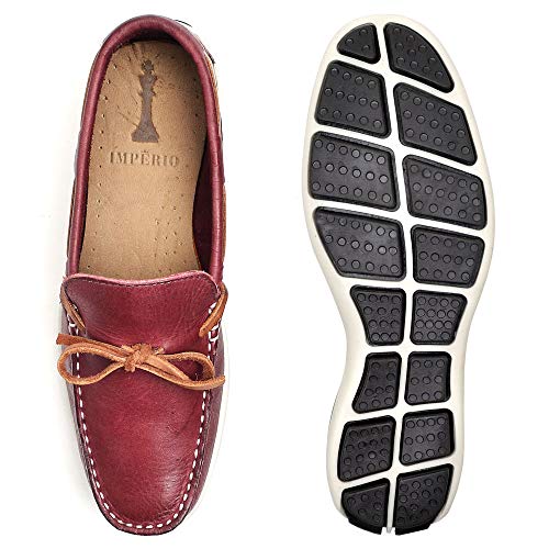 Mocassim Dockside Infantojuvenil Couro Legítimo Soft Peruíbe Império - Bg-7654 - Bordô (35)