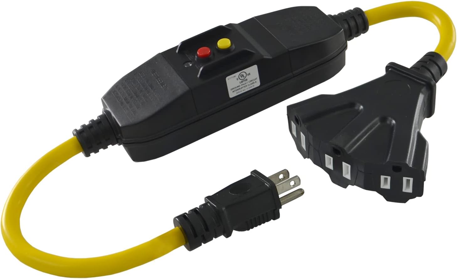 Conntek 2.5-Feet 15 Amp Tri-Outlet Cord (12/3) with in-line GFCI