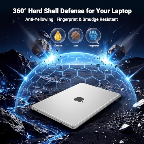 Image of Saco MacBook Neo 13 Inch Case 2026 Release Model A3404 with A18 Pro Chip, Matte Hard Shell Case with Reinforced Corners, Matte Screen Protector & Transparent Keyboard Cover, Matte Clear