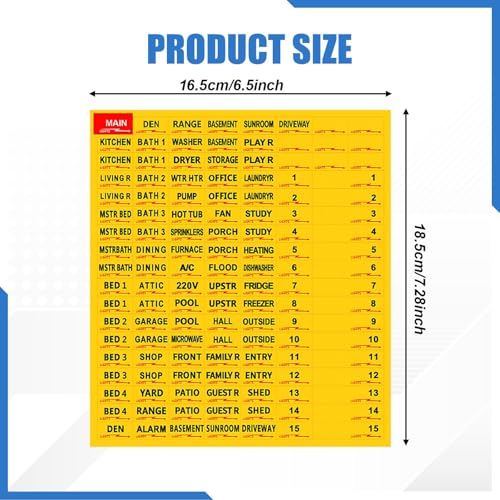 predolo Circuit Breaker Labels, Electrical Panel Stickers, Waterproof, Premium, for Circuit Breaker Boxes, for Apartments, Houses, Businesses, Yellow - Image 6