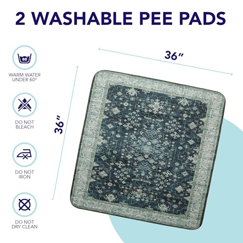 Image of PUPIBOO Washable Pee Pads for Cats & Dogs - Super Absorbent Reusable Cat Litter Mat & Puppy Training Pad - 100% Waterproof, Leak-Proof & Non-Slip Whelping Pads for Pet Housebreaking