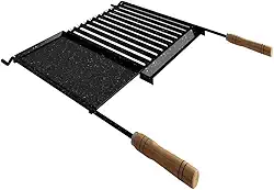 Qualinox, 775021, Grelha Esmaltada Para Churrasco Peixe Carne Chapa Auxiliar, cor Preto, Aço