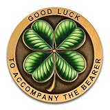 Good Luck Challenge Coin - 777 & Four Leaf Clover 3D Collectible Zinc Alloy Token, 1.574 Inches, Gift for Luck, Military, Collection