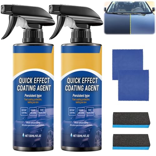 2026 New Car Coating Spray, Quick Effect Polish Spray, All-in-One Waterless Wash & Scratch Repair, Persistent Type Fast Coatin Protection (2PCS)