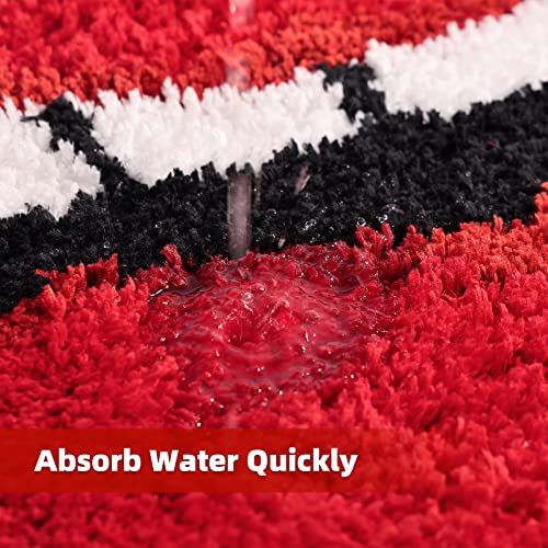 Panstar Red Lips Bathroom Rug, Cute Lips Bath Mat Non Slip Lips Shaped Absorbent Bathtub Rug Bathroom Plush Shower Rugs, Valentine's Day Bath Mat #TOP5