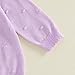 Kids Little Girls Button Front Crop Sweater Cardigan Solid Color Crew Neck Long Sleeve Knit Spring Fall Tops (Purple, 0-6 Months)