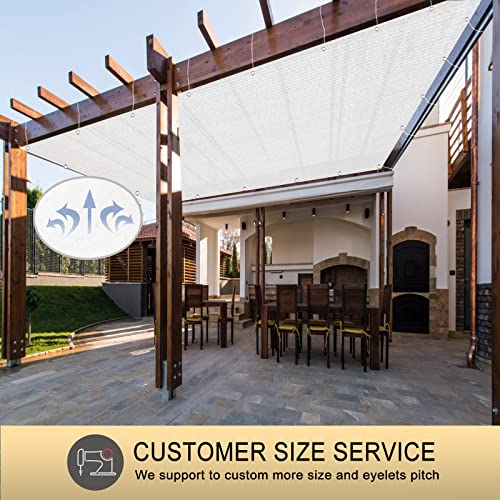 Toldo vela rectangular blanco 1.6x8m contra rayos UV y viento 7
