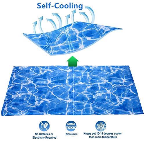 Dog Cooling Mat Large 90x60cm - Pet Gel Self-Cooling Pad for Summer Sleeping Bad Kennel Crate, Keep Pets Cool for All Ages Dogs - Image 5
