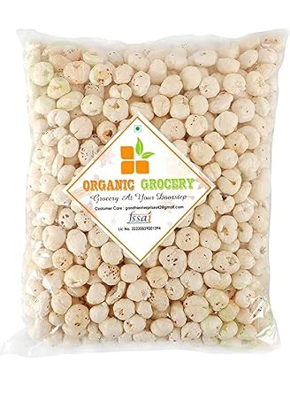 ROSEVILLA Organic Grocery Jumbo Handpicked Lotus Seeds / Fox Nuts Big Size Phool Makhana Pop / Gorgon Nut Puffed Kernels  1kg