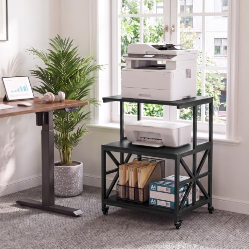 Image of GreenForest Large Printer Stand with Wheels, 23.6 inchx18.9 inch Printer Table