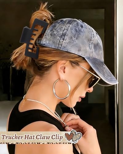 Hat-Friendly Claw Clips for Baseball Caps - 4 Pcs Trucker Hat Hair Clips for Women, Claw Clips for Thick Hair Hat Hairstyles, Gifts Hair Accessories — view 4