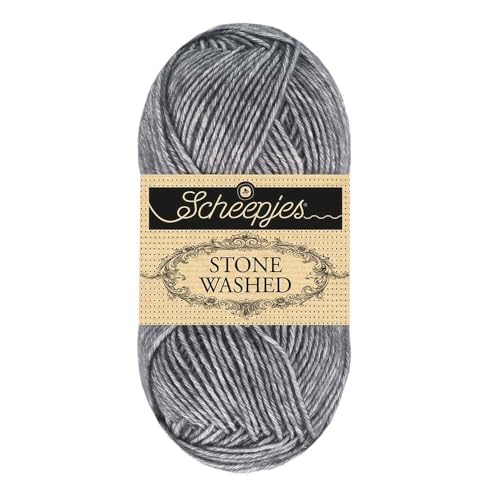 Image of Scheepjes Yarns - Stone Washed Yarn 2025, Superwash Cotton Blend, 50 g / 1.75 oz (852 - Graphite)