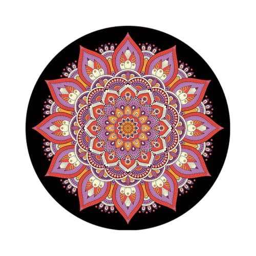 Large Round Patterned Yoga Mat 3mm Thickness Natural Rubber Base 140cm