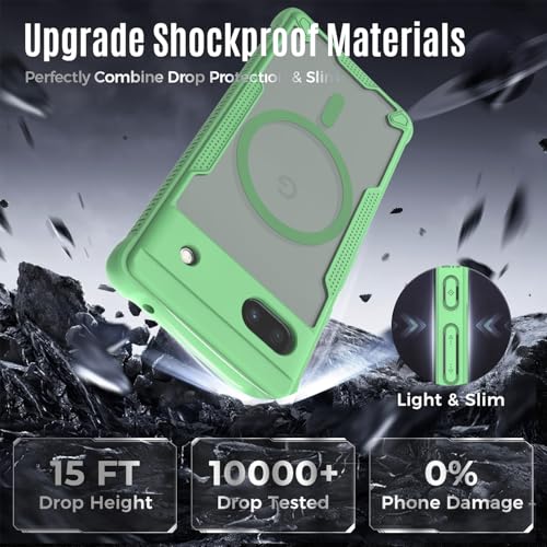 Coque antichoc Google Pixel 6A fine compatible MagSafe verte - 6