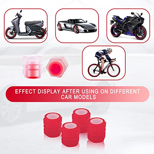 Miytsya 8 Pcs Luminous Wheels Cap Tire Valve Stem, Glow Luminous At Night, Air Caps Cover Fluorescent, Illuminated Auto Car Wheel Valve Stem Caps Cover For Suv, Motorcycles, Truck, Vehicle (Red) #TOP3