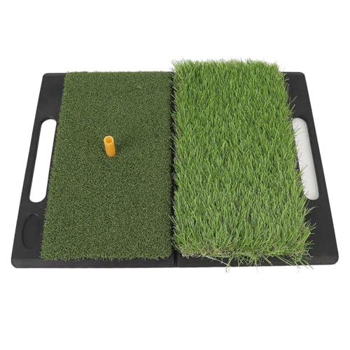 Golf Hitting Mat, PP Turf Golf Practice Mat with Rubber Tee and 4pcs Balls, Portable Golf Training Mat for Indoor Outdoor Swing and Chipping Practice in Backyard, Garage, Basement