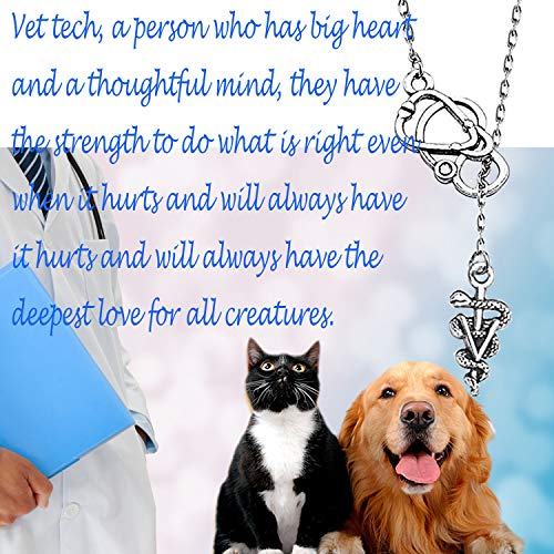 Bobauna Vet Tech Veterinary Technician Caduceus Stethoscope Larait Y Necklace Veterinary Doctor Jewelry thumb #6