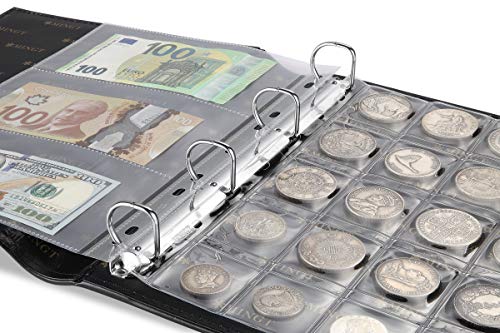 Mudor Premium Pu Classic Binder With Slipcase Storage Case , 4 Ring Binder Albums Stockbook For Stamps, Documents, Coins, Bank Notes,Without Inner Pages (Red) #TOP2