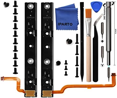 iParto Replacement Right and Left Slide Rail Replacement for Nintendo Switch Console Slide Rail with Flex Cable Replacement Kit for NS Switch Slider Bracket Slide Bar