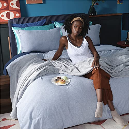 Image of Bedsure GentleSoft Fleece Blankets Queen Size Light Grey - Bed Blanket Soft Lightweight Plush Fuzzy Cozy Luxury Microfiber, 90x90 inches