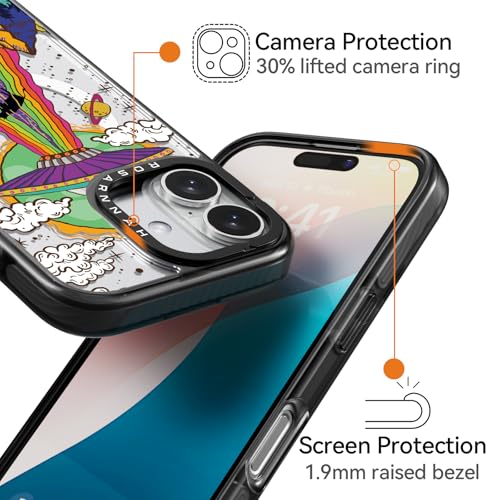 Coque iPhone 16 MagSafe évitez les rayures avec style UFO noir - 3