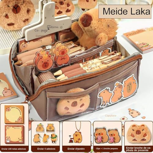 Bolsa Lápis Capivara, Estojo Capivara,Porta Lápis Capivara - Porta-lápis de caixa de lápis Capivara
