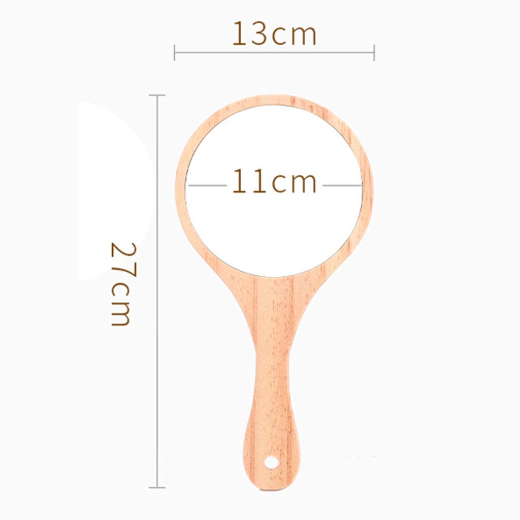 Runder Holz-Handspiegel Mit Griff – Vintage-Look Für Styling & Make-up