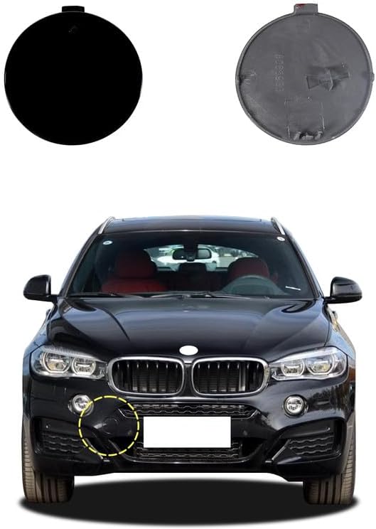 Car Front Bumper Tow Hook Cover Compatible with BMW X6 M Aerodynamics Sport F16 Fit 28iX 30dX 35iX 40dX 50iX xDrive sDrive SAV 2015 2016 2017 2018 2019 Trailer Cover Cap 51118065933 Towing Eye Cap