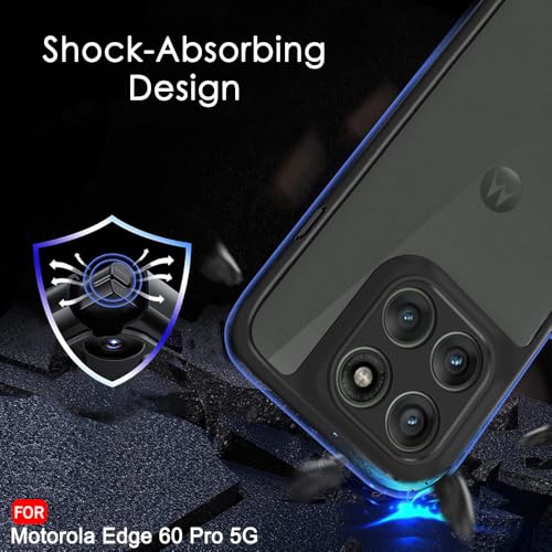 Image of TheGiftKart Hybrid Shockproof Back Cover Case for Motorola Moto Edge 60 Pro 5G | Hard Back Cover Case for Motorola Edge 60 Pro 5G (PC & TPU, Translucent Smoke Matte Back, Black Sides)