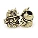 SouthBeat Lanyard Charm Samurai Helmet Bead for Mens Paracord Bracelet Making Supplies 2Pcs 19x20mm (Antique Bronze)