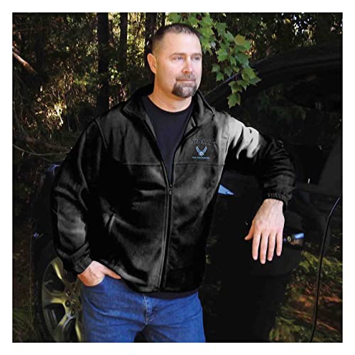 Vetfriends.com Us Air Force Vereran Fleece Jacket With Tradtional Hap Arnold Wings Embroidered (Large) #TOP4
