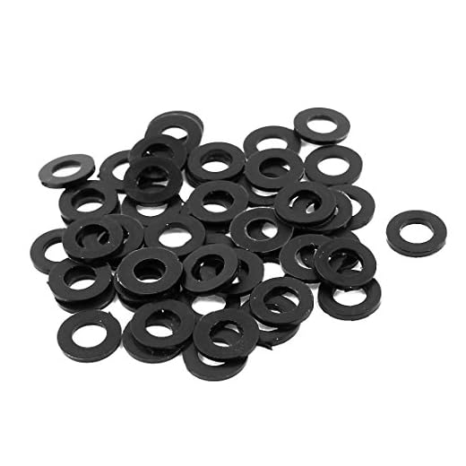 Cikuso 50 piezas M5 x 10 mm espaciador de plastico de plana de nylon arandela de aislamiento