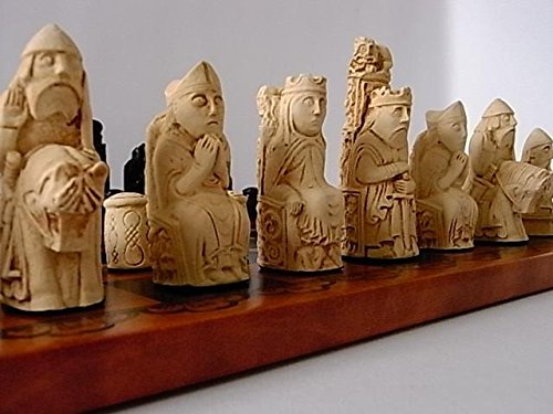 Unsure-Resin Made Gothic Medieval/Isle of Lewis Style Chess Set - Full Size Complete Chess Game Pieces - Vintage & Collectors - 2 Players - Age 12+