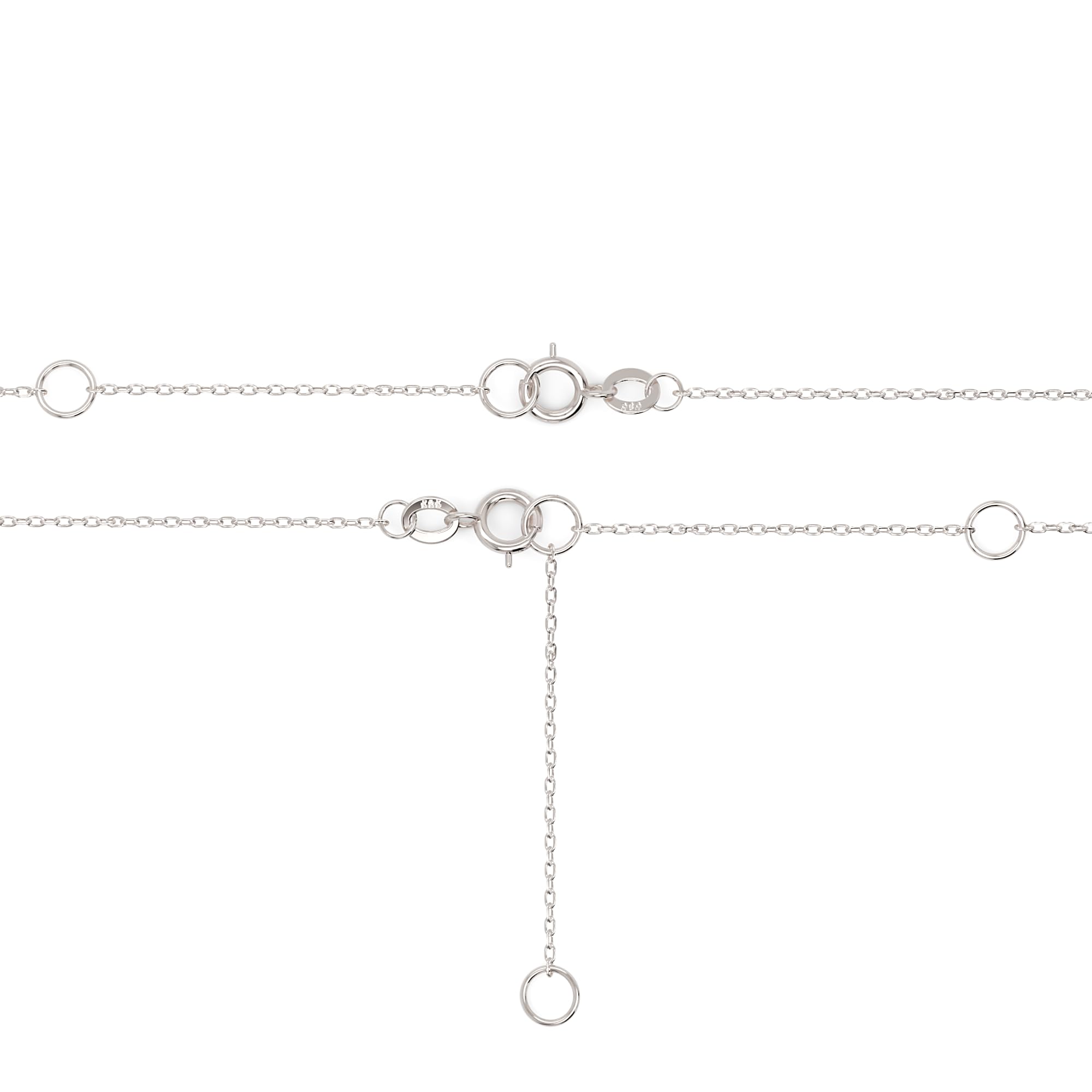 Elegante 14 Karat 585 Echtgold Diamant Weißgold Choker Halskette - Minimalistischer Zarter Kropfband mit Doppelseitigem 0,025 Karat Diamant Anhänger, Perfekt für Damen