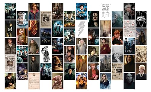 Image of Pack of 54 Harry Movie Wall Collage Kit Posters - 4 x 6 Inches Wall Decor Poster - Wall Art For Bedroom, Living room, Office - 1 Tissue Tape